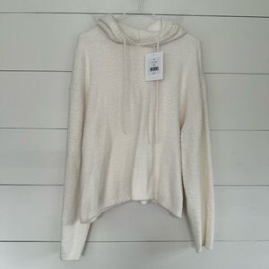Rachel Parcell Women’s Extra Small Cream Boucle Hoodie Pullover Cozy New